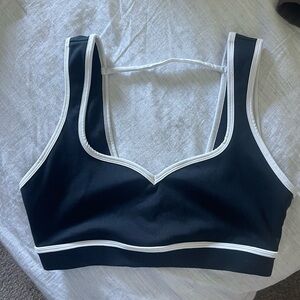 Black and White Women's Sports Bra